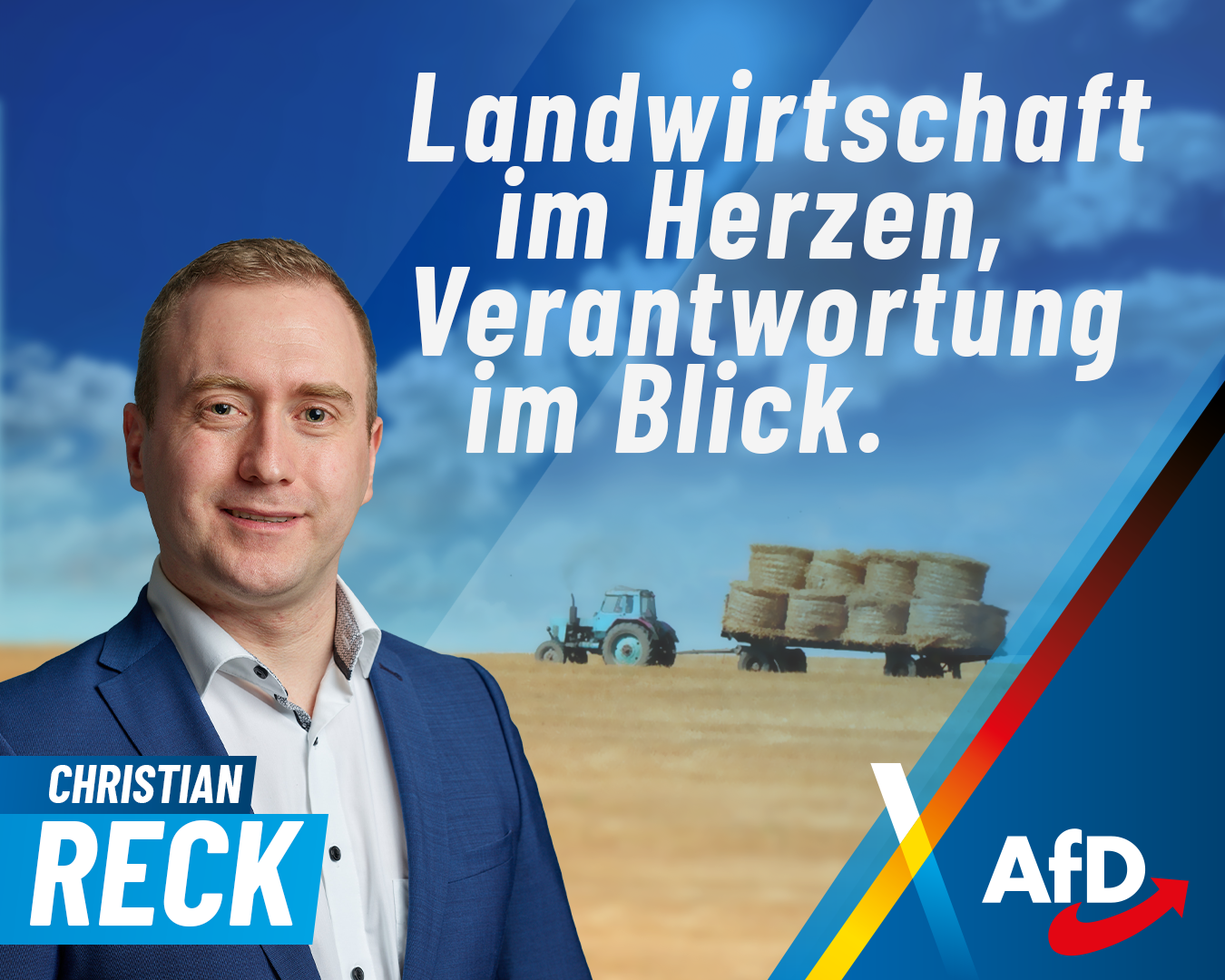 Landwirtschaft im Herzen, Verantwortung im Blick. 1 Christian Reck CR landwirtschaft Landwirtschaft im Herzen, Verantwortung im Blick.