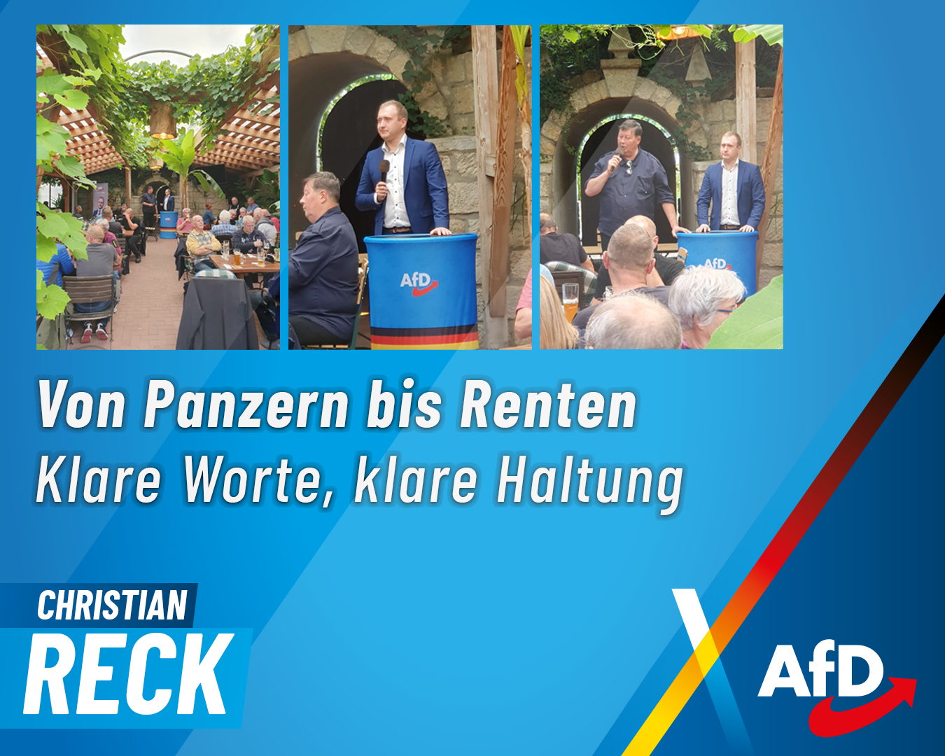 Christian Reck Sharepic Von Panzern bis Renten – Klare Worte, klare Haltung