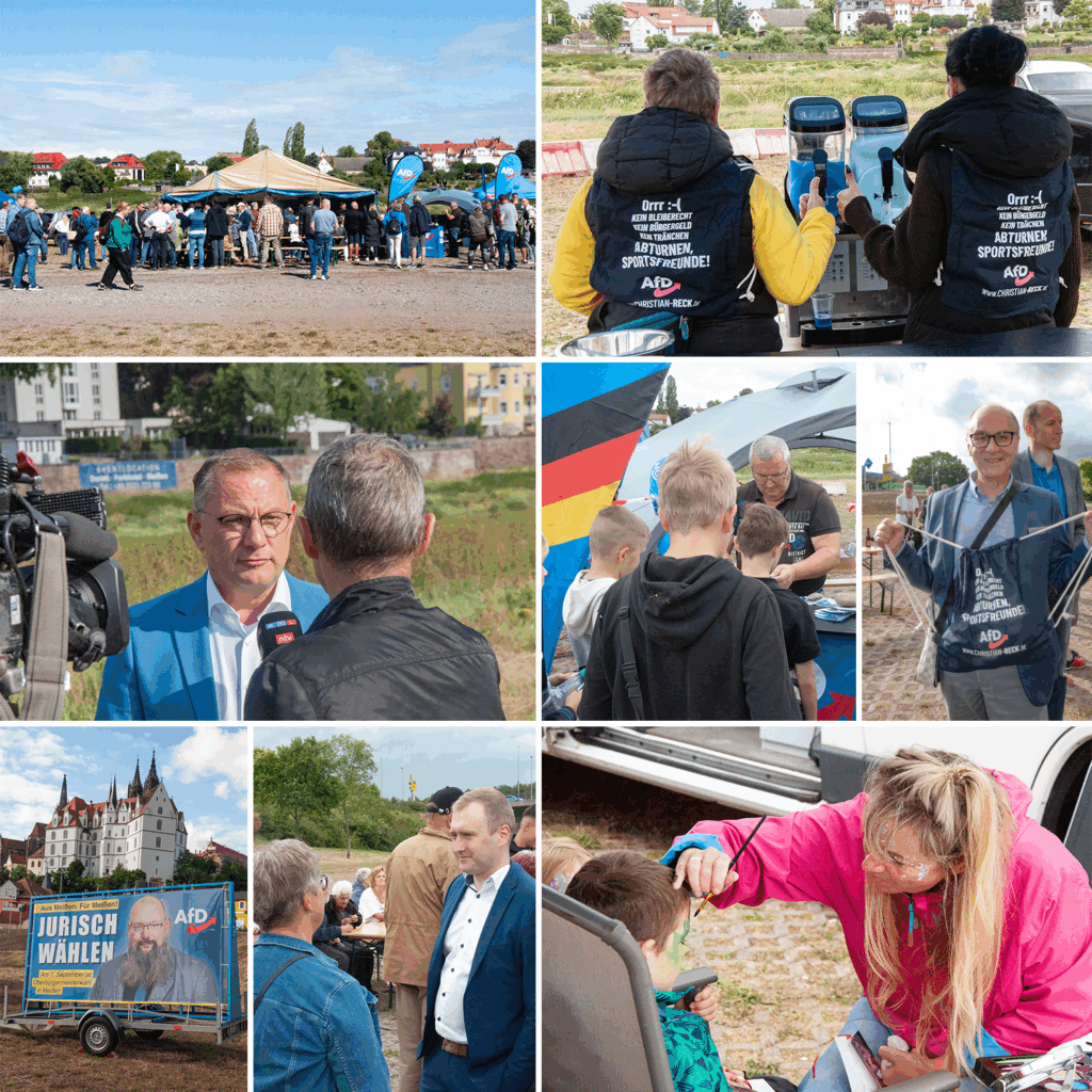 komposition Sonne, Regen, Sturm – aber immer gute Laune beim Sommerfest!