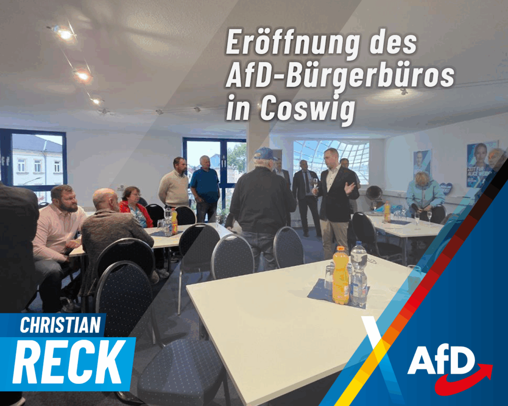 Christian Reck coswig Eröffnung des AfD-Bürgerbüros in Coswig