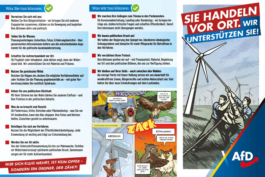 AfD-Flyer für Bürgerinitiativen zum Thema Windparks