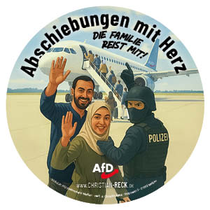 Aufklebermotiv zum Thema Abschiebung