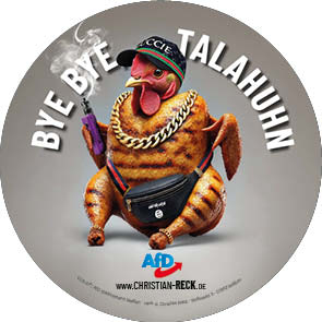 Aufklebermotiv zum Thema Talahuhn